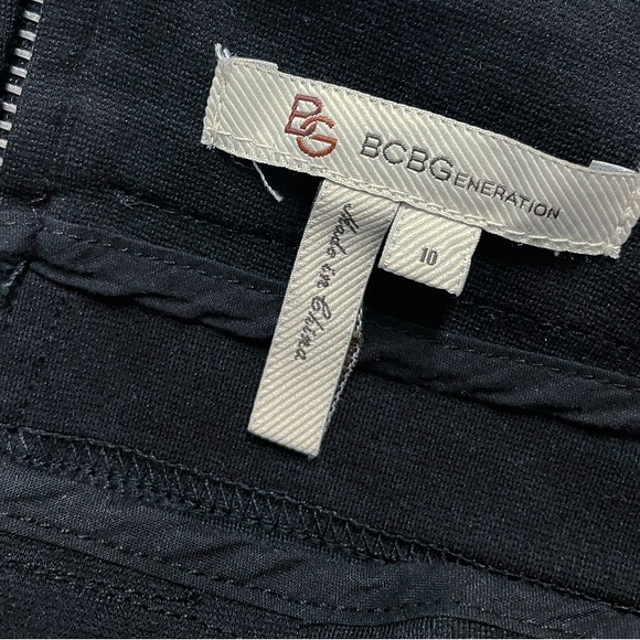 BCBG Generation Black Bandage Mini Skirt Sz 10 Zip Pocket Detail Stretch Bodycon - Picture 5 of 9
